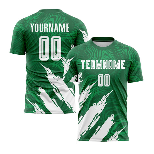 Custom Kelly Green White Classic Uniform Training Sets Soccer Jersey For Adults/Kids