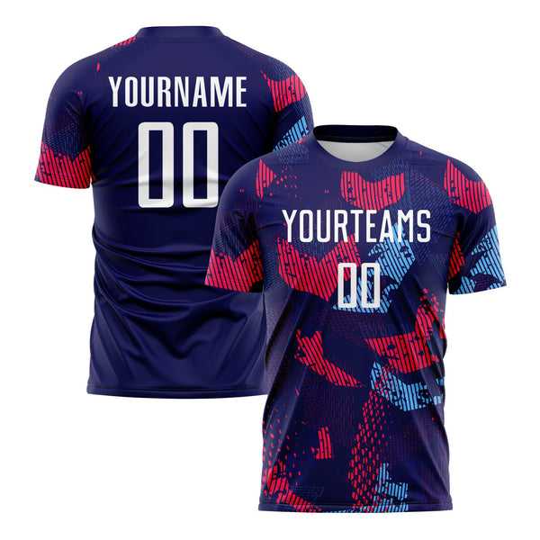 Custom Navy White-Light Blue Classic Uniform Training Sets Soccer Jersey For Adults/Kids