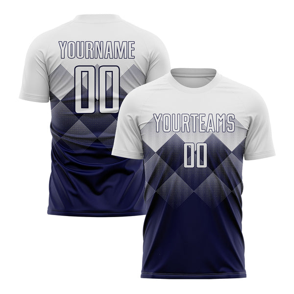Custom Navy White Classic Uniform Training Sets Soccer Jersey For Adults/Kids