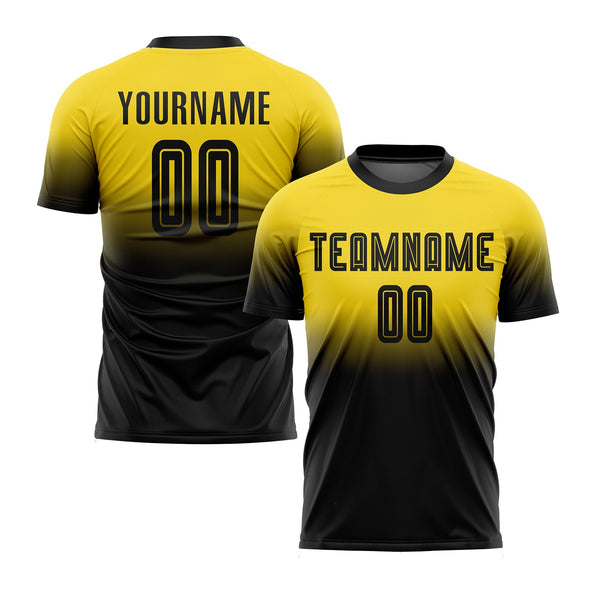 Custom Gold Black Fade Fashion Classic Uniform Training Sets Soccer Jersey For Adults/Kids