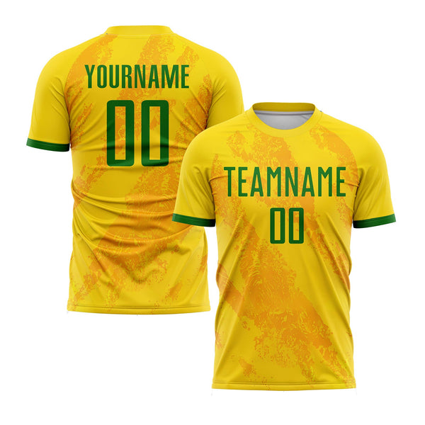 Custom Gold Grass Green Classic Uniform Training Sets Soccer Jersey For Adults/Kids