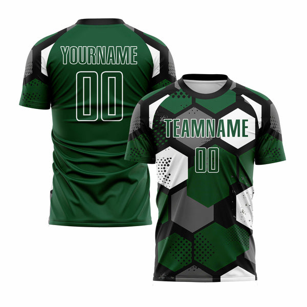 Custom Green Black-White Classic Uniform Training Sets Soccer Jersey For Adults/Kids