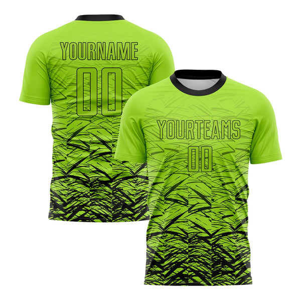 Custom Neon Green Black Classic Uniform Training Sets Soccer Jersey For Adults/Kids