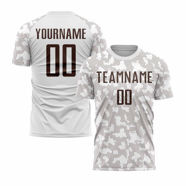 Custom White Brown Classic Uniform Training Sets Soccer Jersey For Adults/Kids