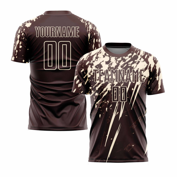 Custom Brown Cream Classic Uniform Training Sets Soccer Jersey For Adults/Kids