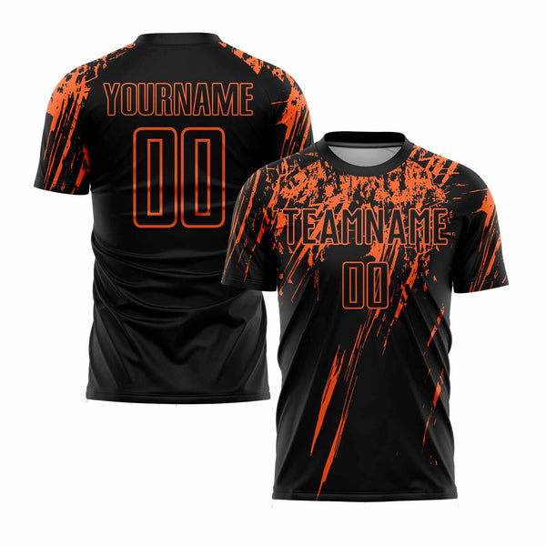 Custom Black Orange Classic Uniform Training Sets Soccer Jersey For Adults/Kids