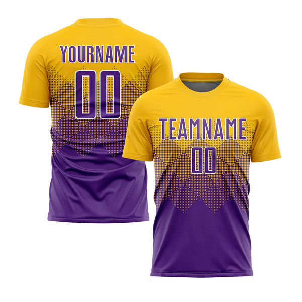 Custom Gold Purple-White Classic Uniform Training Sets Soccer Jersey For Adults/Kids