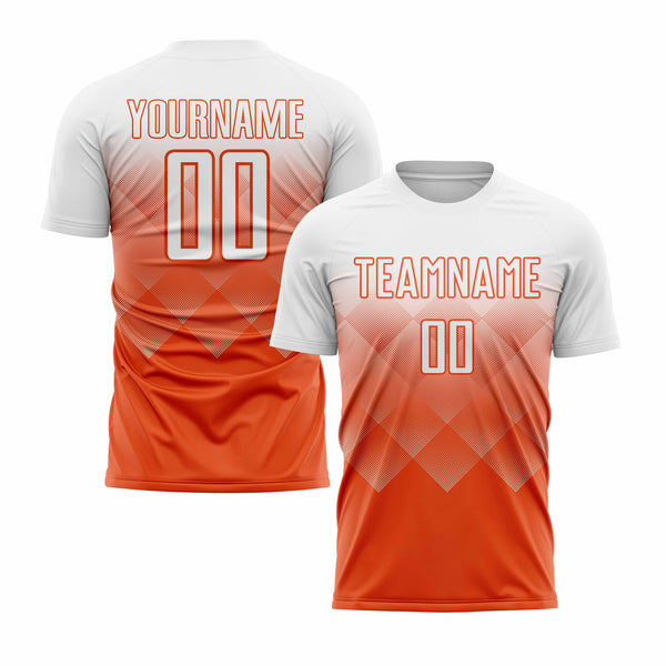 Custom Orange White Classic Uniform Training Sets Soccer Jersey For Adults/Kids