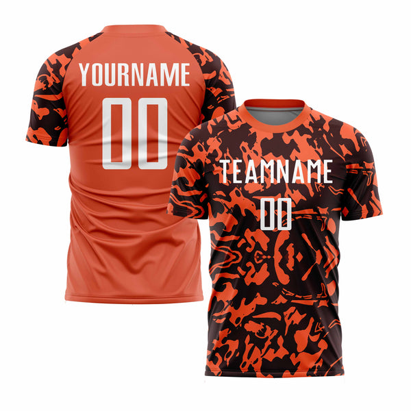 Custom Orange White-Black Classic Uniform Training Sets Soccer Jersey For Adults/Kids