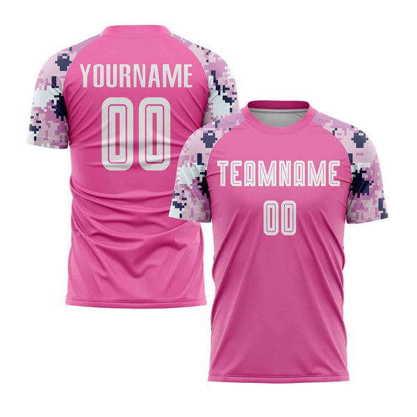 Custom Pink White-Camo Classic Uniform Training Sets Soccer Jersey For Adults/Kids