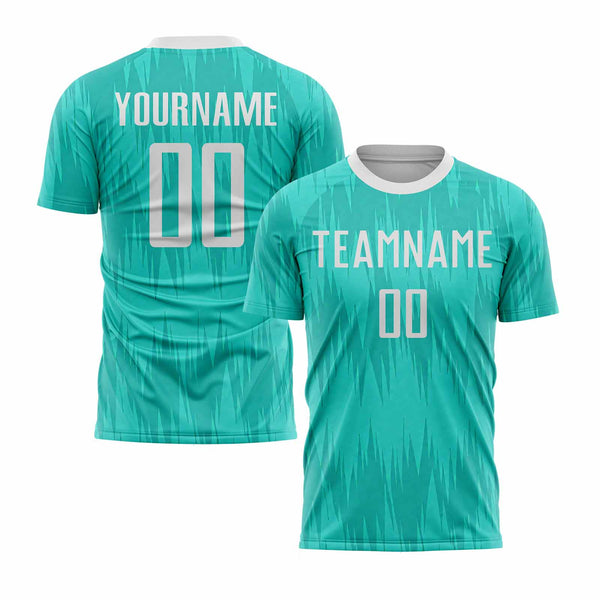 Custom Aqua White Classic Uniform Training Sets Soccer Jersey For Adults/Kids
