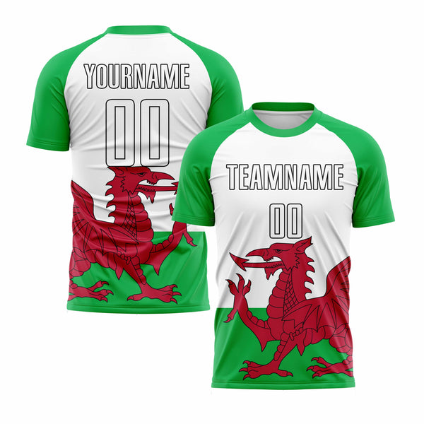 Custom Green White Red-Black Classic Uniform Training Sets Soccer Jersey For Adults/Kids