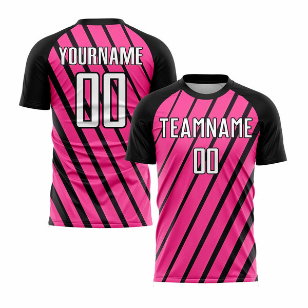 Custom Pink White-Black Classic Uniform Training Sets Soccer Jersey For Adults/Kids
