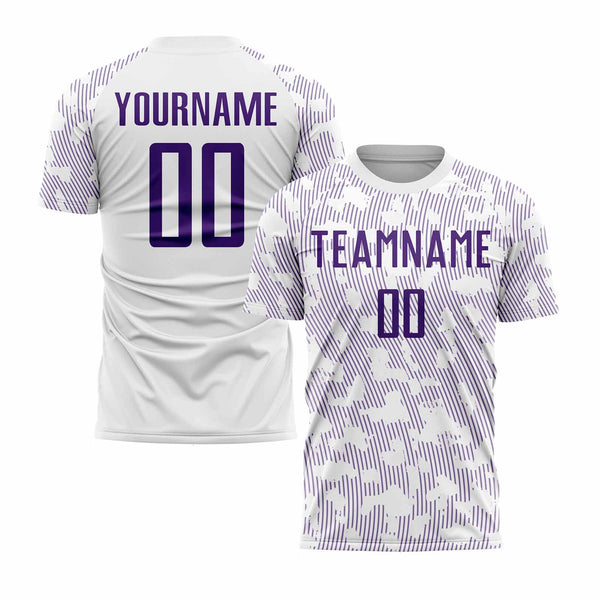 Custom White Purple Classic Uniform Training Sets Soccer Jersey For Adults/Kids