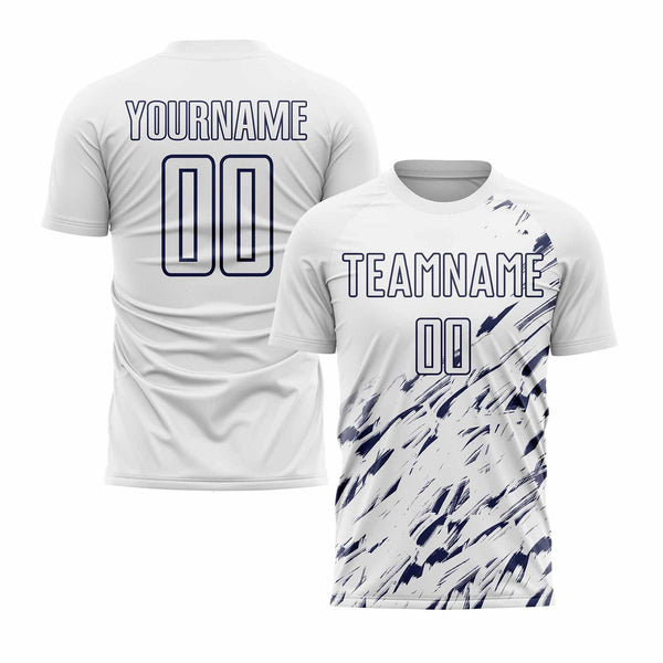 Custom White Navy Classic Uniform Training Sets Soccer Jersey For Adults/Kids