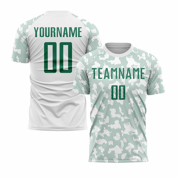 Custom White Kelly Green Classic Uniform Training Sets Soccer Jersey For Adults/Kids