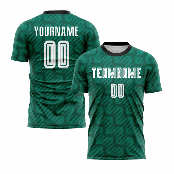 Custom Green White-Black Classic Uniform Training Sets Soccer Jersey For Adults/Kids