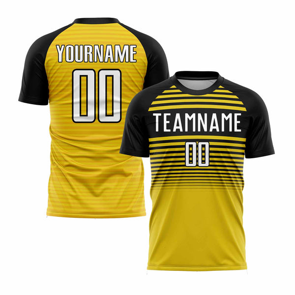Custom Yellow White-Black Classic Uniform Training Sets Soccer Jersey For Adults/Kids