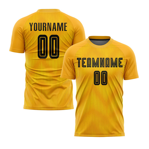 Custom Gold Black Classic Uniform Training Sets Soccer Jersey For Adults/Kids