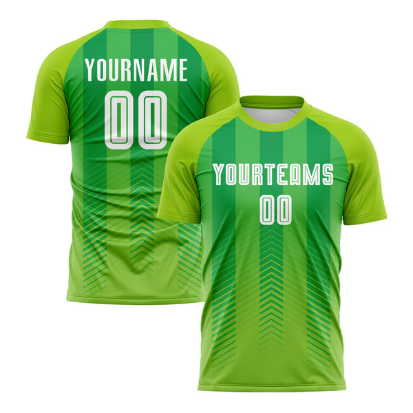 Custom Neon Green White-Kelly Green Classic Uniform Training Sets Soccer Jersey For Adults/Kids