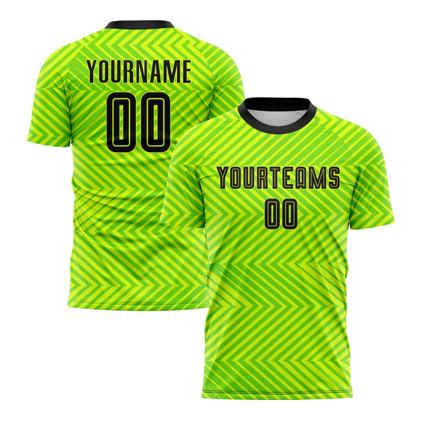 Custom Neon Green Black Classic Uniform Training Sets Soccer Jersey For Adults/Kids