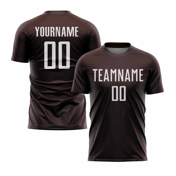 Custom Brown White Classic Uniform Training Sets Soccer Jersey For Adults/Kids