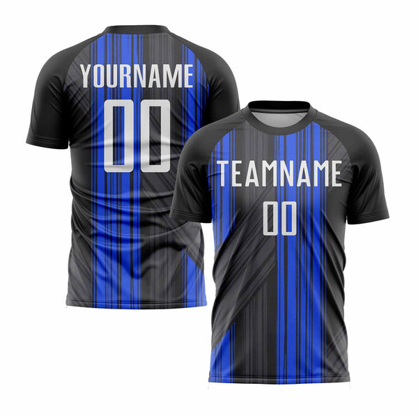 Custom Black White-Royal Classic Uniform Training Sets Soccer Jersey For Adults/Kids