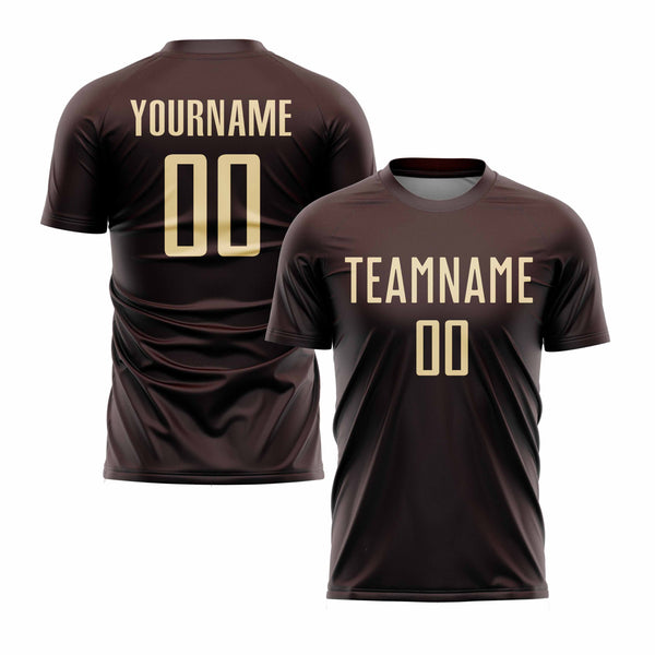 Custom Brown Cream Classic Uniform Training Sets Soccer Jersey For Adults/Kids