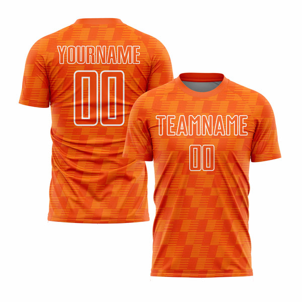 Custom Orange Bay Orange-White Line Classic Uniform Training Sets Soccer Jersey For Adults/Kids