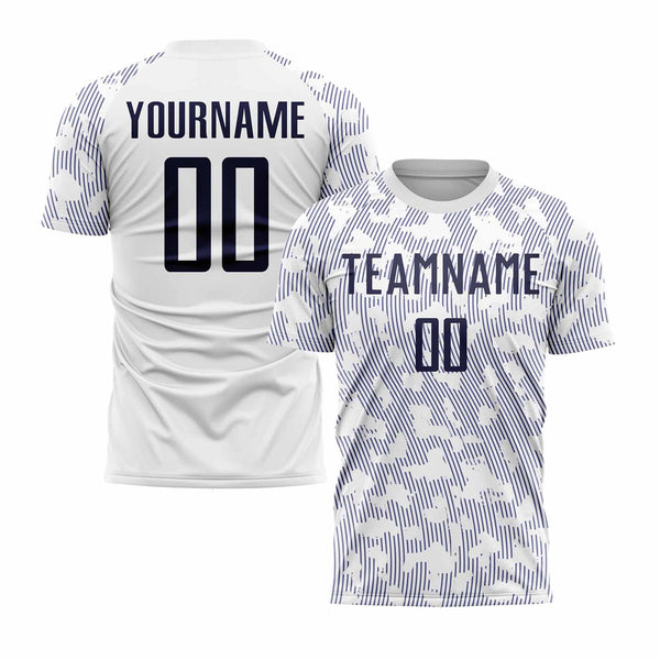 Custom White Navy Classic Uniform Training Sets Soccer Jersey For Adults/Kids