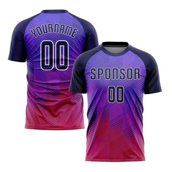 Custom Royal Navy-Hot Pink Classic Uniform Training Sets Soccer Jersey For Adults/Kids