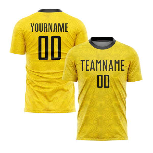 Custom Gold Black Classic Uniform Training Sets Soccer Jersey For Adults/Kids