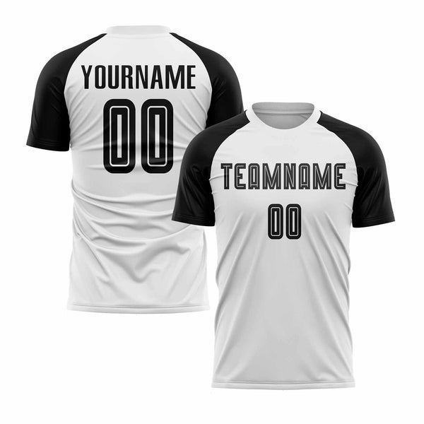 Custom White Black Classic Uniform Training Sets Soccer Jersey For Adults/Kids
