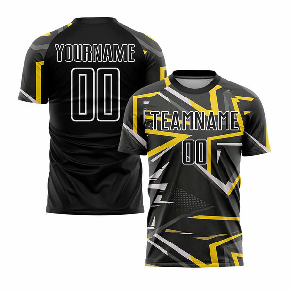 Custom Black Black-Gold Classic Uniform Training Sets Soccer Jersey For Adults/Kids
