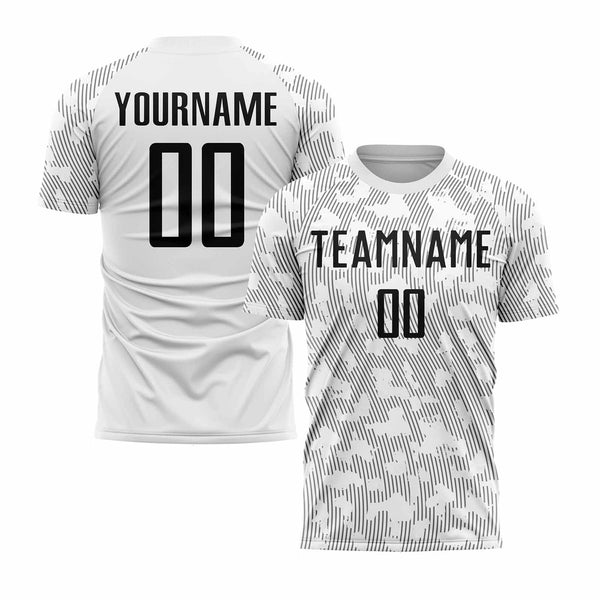 Custom White Black Classic Uniform Training Sets Soccer Jersey For Adults/Kids