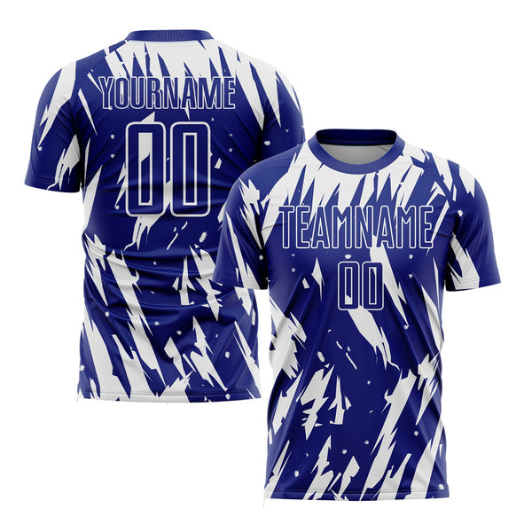 Custom Royal White Classic Uniform Training Sets Soccer Jersey For Adults/Kids