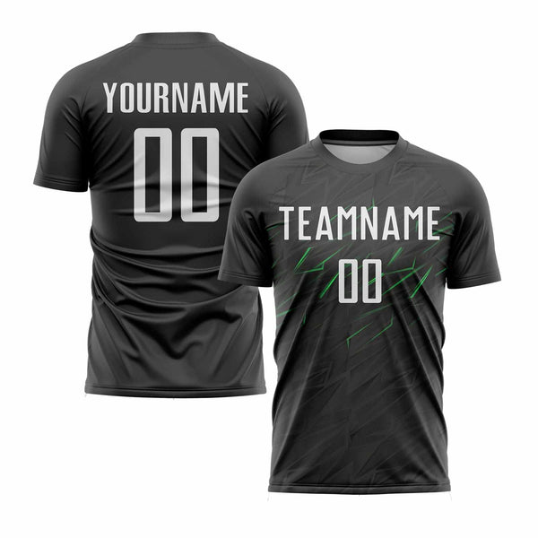 Custom Black White-Neon Green Classic Uniform Training Sets Soccer Jersey For Adults/Kids