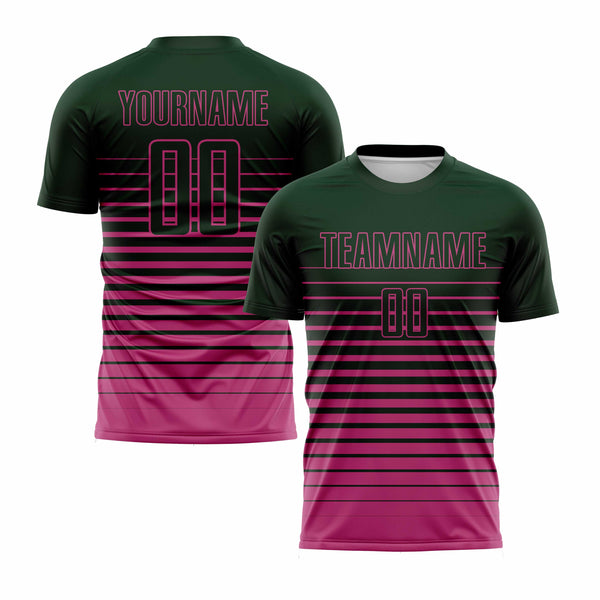 Custom Green Orange Pinstripe Fade Fashion Classic Uniform Training Sets Soccer Jersey For Adults/Kids