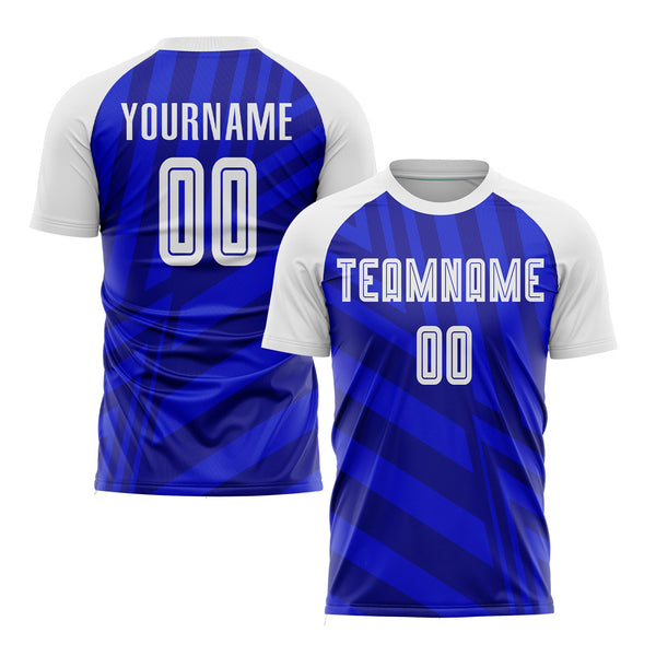 Custom Royal White-Navy Classic Uniform Training Sets Soccer Jersey For Adults/Kids