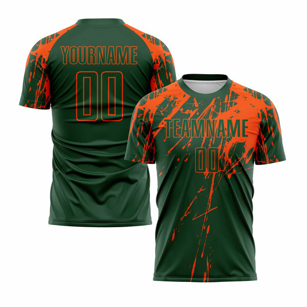 Custom Green Orange Classic Uniform Training Sets Soccer Jersey For Adults/Kids