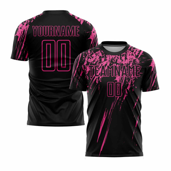 Custom Black Pink Classic Uniform Training Sets Soccer Jersey For Adults/Kids