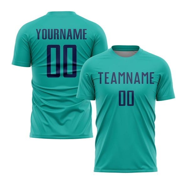 Custom Aqua Navy Classic Uniform Training Sets Soccer Jersey For Adults/Kids