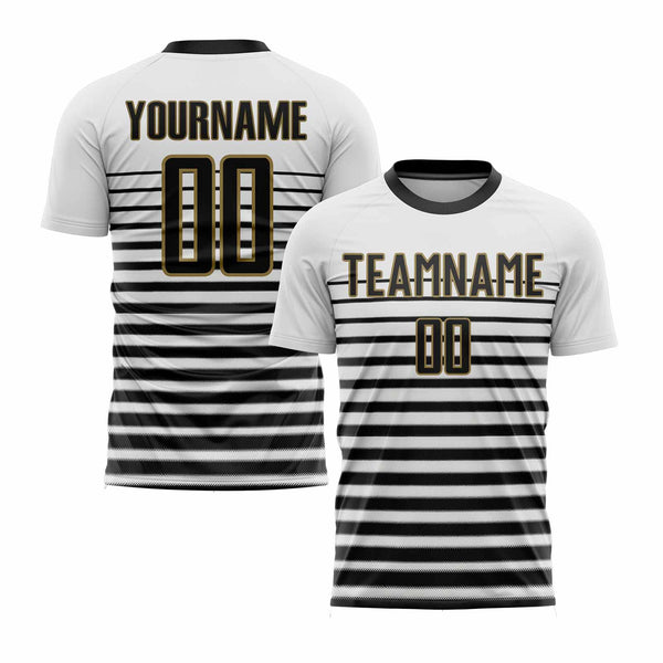 Custom White Black-Old Gold Classic Uniform Training Sets Soccer Jersey For Adults/Kids