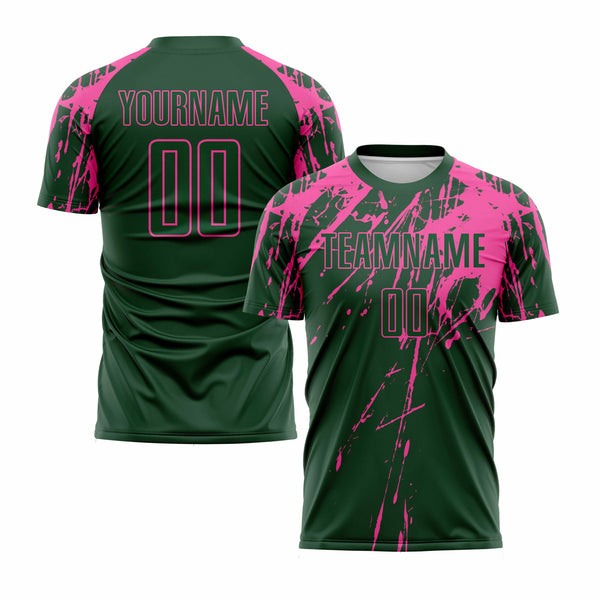 Custom Green Pink Classic Uniform Training Sets Soccer Jersey For Adults/Kids