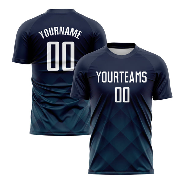 Custom Navy White-Teal Classic Uniform Training Sets Soccer Jersey For Adults/Kids