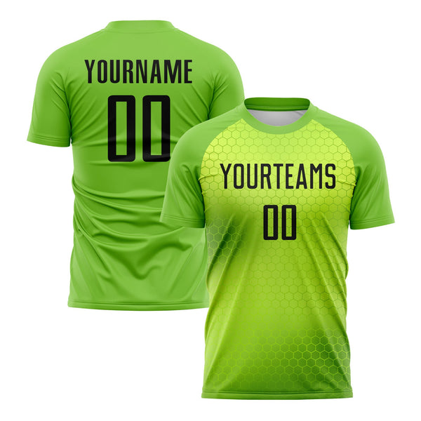 Custom Neon Green Black Classic Uniform Training Sets Soccer Jersey For Adults/Kids