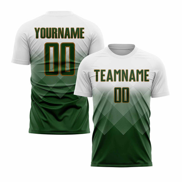Custom White Green Classic Uniform Training Sets Soccer Jersey For Adults/Kids
