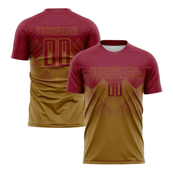 Custom Old Gold Crimson Classic Uniform Training Sets Soccer Jersey For Adults/Kids
