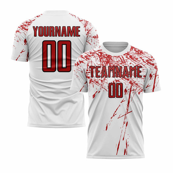 Custom White Red-Black Classic Uniform Training Sets Soccer Jersey For Adults/Kids