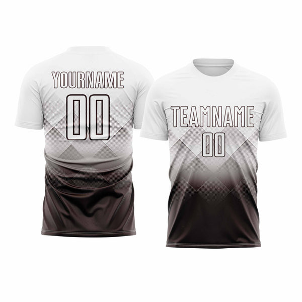 Custom Brown White Classic Uniform Training Sets Soccer Jersey For Adults/Kids